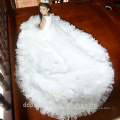 high quality lovely lace flower girl dress for wedding trailing white wedding gown